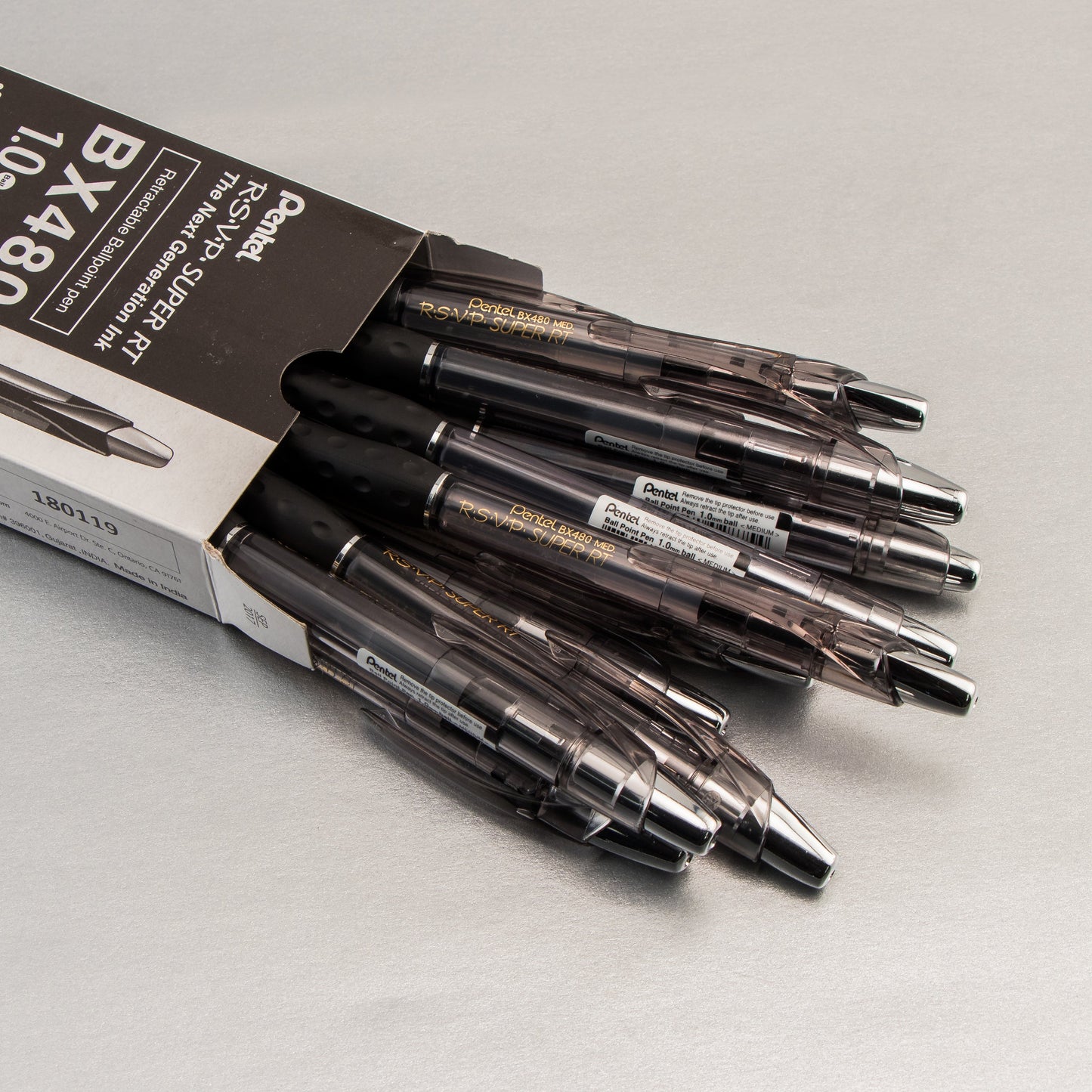 RSVP Super RT Ballpoint Pen, (1.0mm) Medium Line, Black Ink (BX480-A)