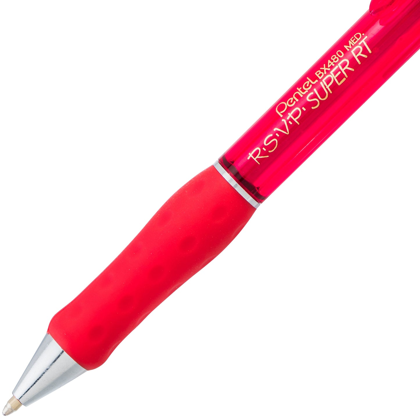 RSVP Super RT Ballpoint Pen, (1.0mm) Medium Line, Red Ink (BX480-B)