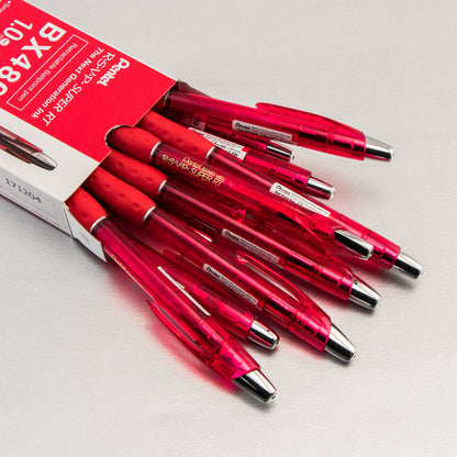 RSVP Super RT Ballpoint Pen, (1.0mm) Medium Line, Red Ink (BX480-B)