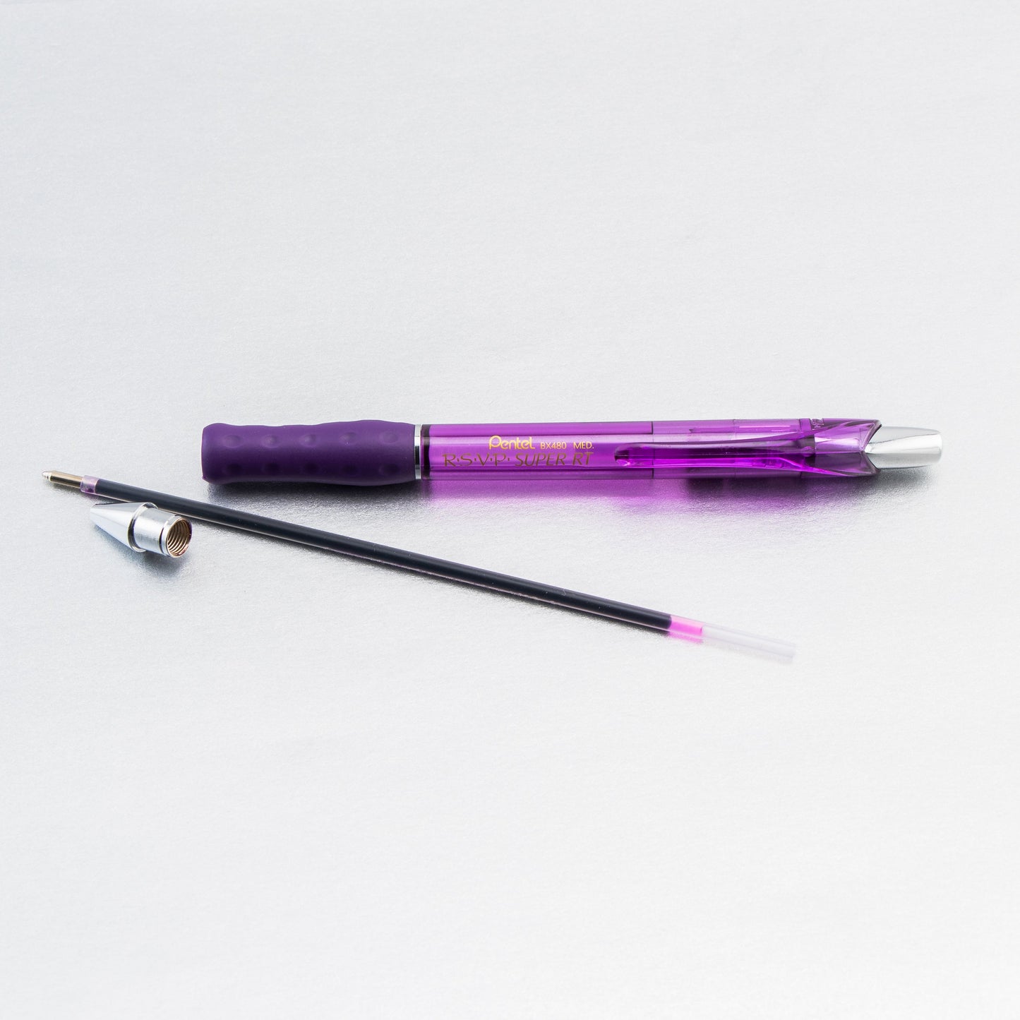 RSVP Super RT Ballpoint Pen, (1.0mm) Medium Line, Violet Ink (BX480-V)