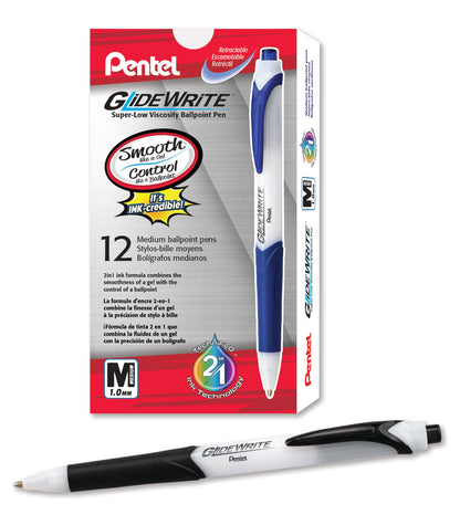GlideWrite Ballpoint Pen with TechniFlo Ink, (1.0mm) Medium Line, Black (BX910-A)