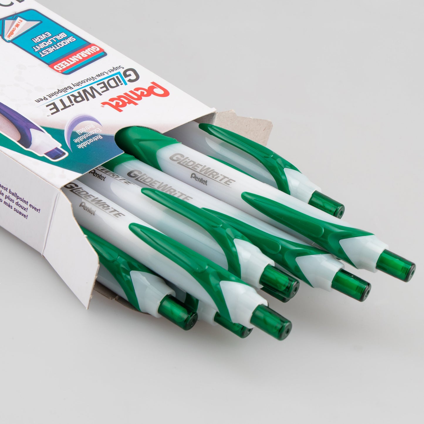 GlideWrite Ballpoint Pen with TechniFlo Ink, (1.0mm) Medium Line, Green (BX910-D)