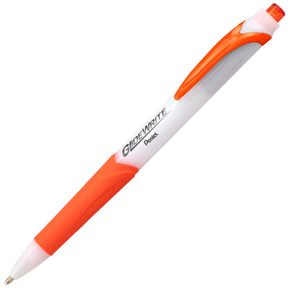 GlideWrite Ballpoint Pen with TechniFlo Ink, (1.0mm) Medium Line, Orange Ink (BX910-F)