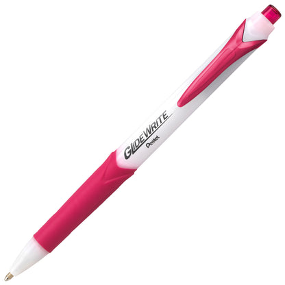 GlideWrite Ballpoint Pen with TechniFlo Ink, (1.0mm) Medium Line, Pink (BX910-P)
