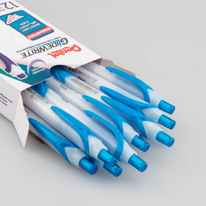 GlideWrite Ballpoint Pen with TechniFlo Ink, (1.0mm) Medium Line, Sky Blue (BX910-S)