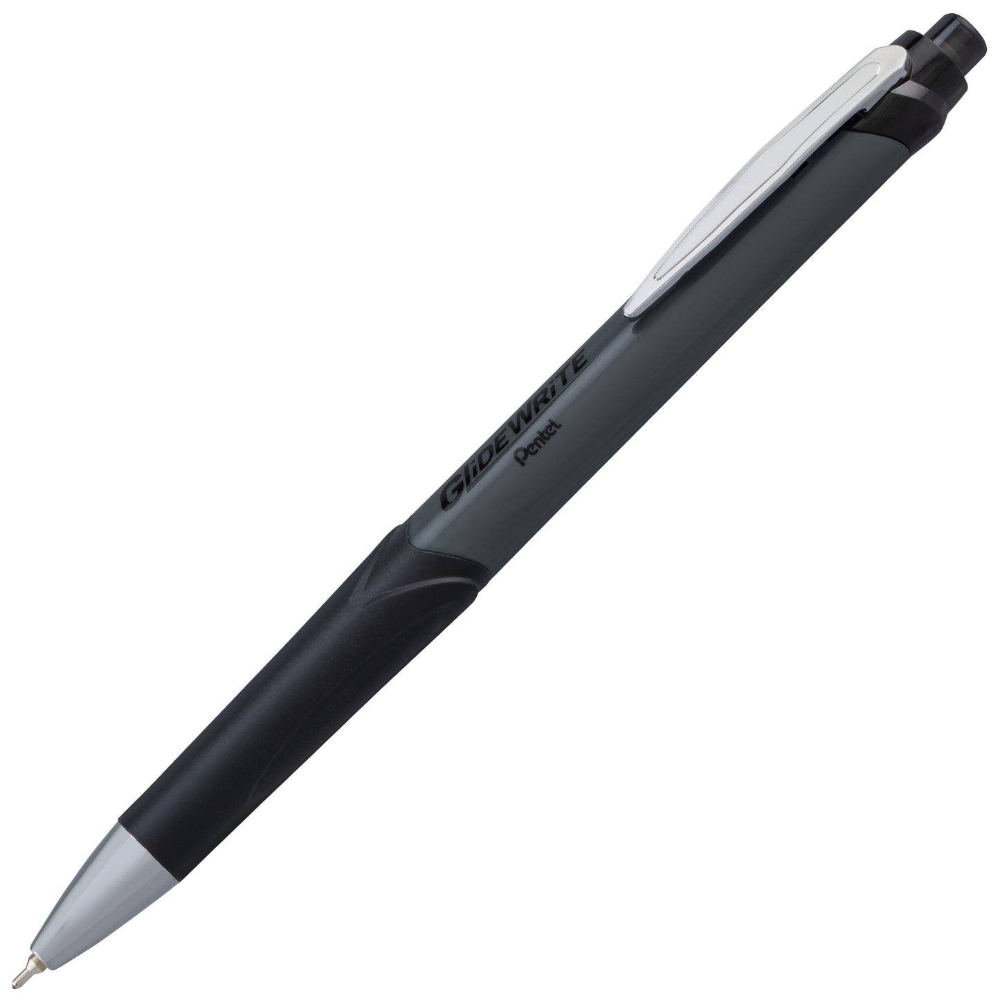 GlideWrite Gun Metal Barrel Ballpoint Pen, (0.7mm), Fine Line, Black Ink (BX927-A)