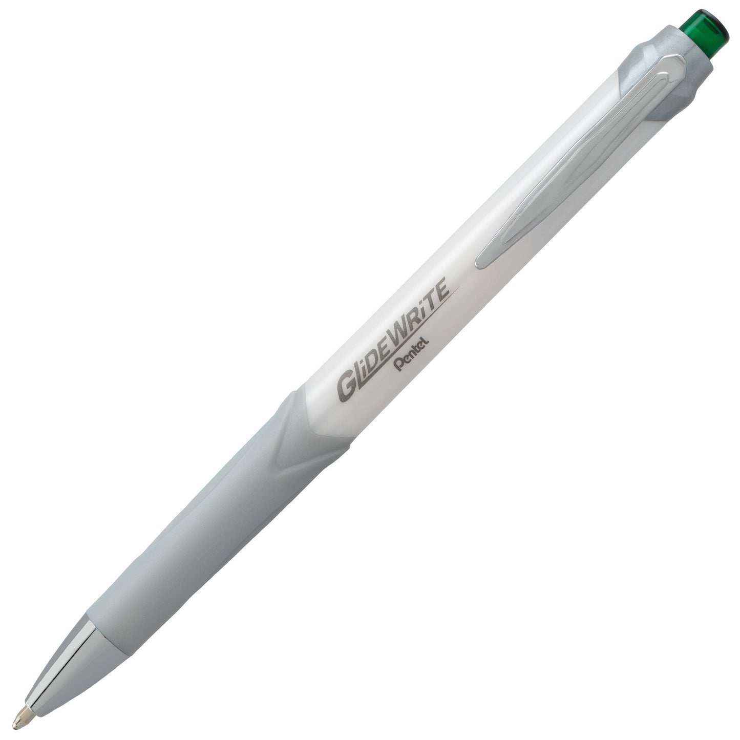 GlideWrite Signature Ballpoint Pen Pearl White Barrel, (1.0mm) Medium line, Green Ink (BX930W-D)