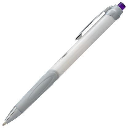 GlideWrite Signature Ballpoint Pen Pearl White Barrel, (1.0mm) Medium line, Violet Ink (BX930W-V)