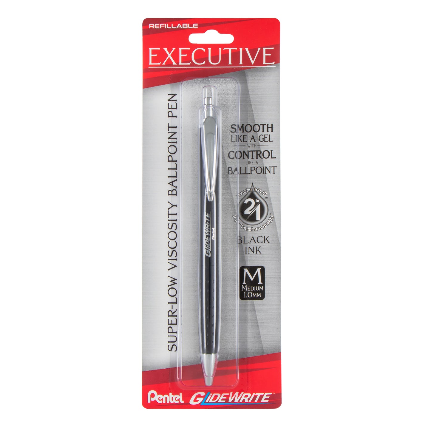 GlideWrite Executive Ballpoint Pen, (1.0mm) medium, black metal barrel,  Black Ink, 1-pk (BX970ABP)