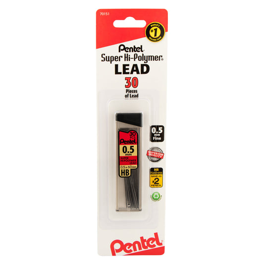 Super Hi-Polymer Lead Refill (0.5mm) Fine, HB, 30 pcs/Tube 1-Pk (C15BPHB-K6)