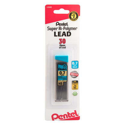 Super Hi-Polymer Lead Refill (0.7mm) Medium, HB, 30 pcs/Tube 1-Pk (C27BPHB-K6)