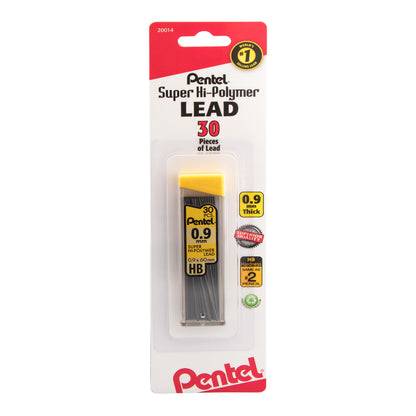 Super Hi-Polymer Lead Refill (0.9mm) Thick, HB, 30 pcs/Tube 1-Pk (C29BPHB)
