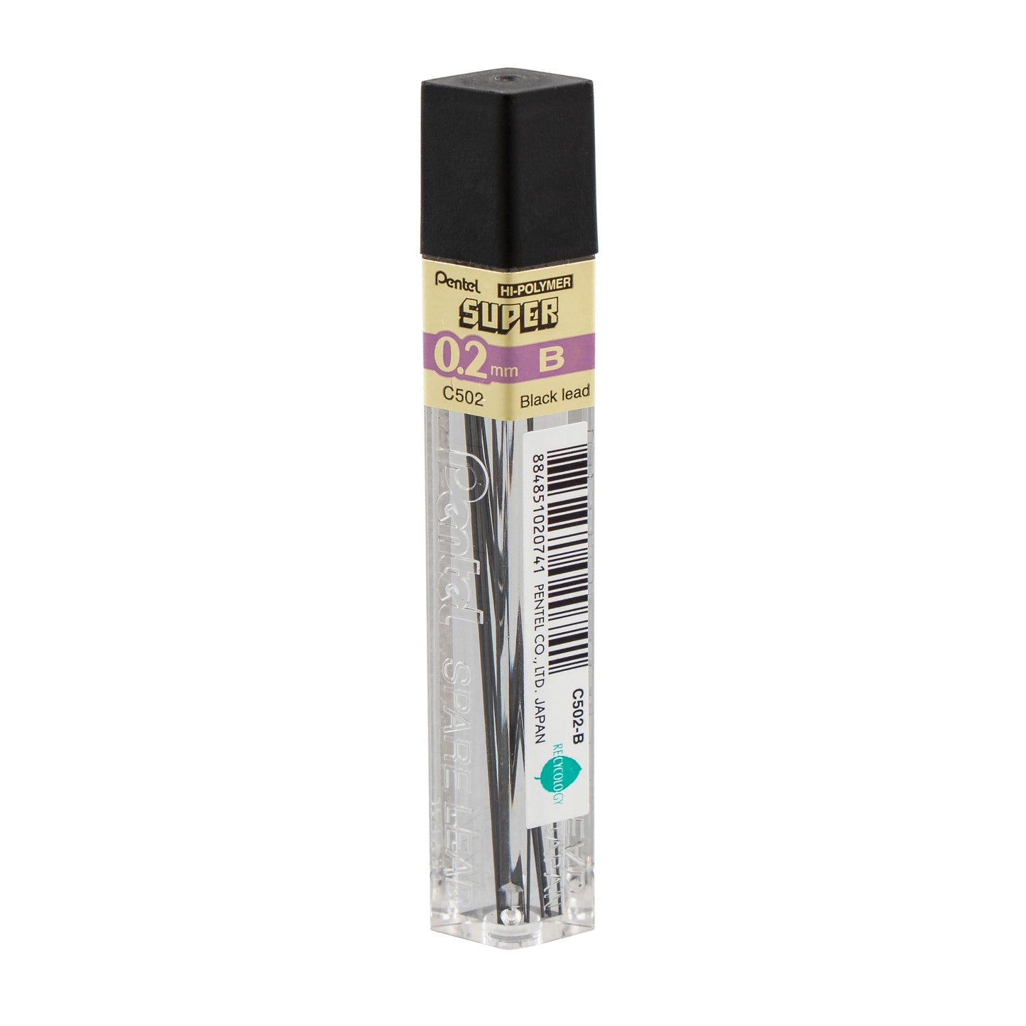 Super Hi-Polymer Lead Refill (0.2mm) Super Fine, B, 12 pcs/Tube (C502-B)