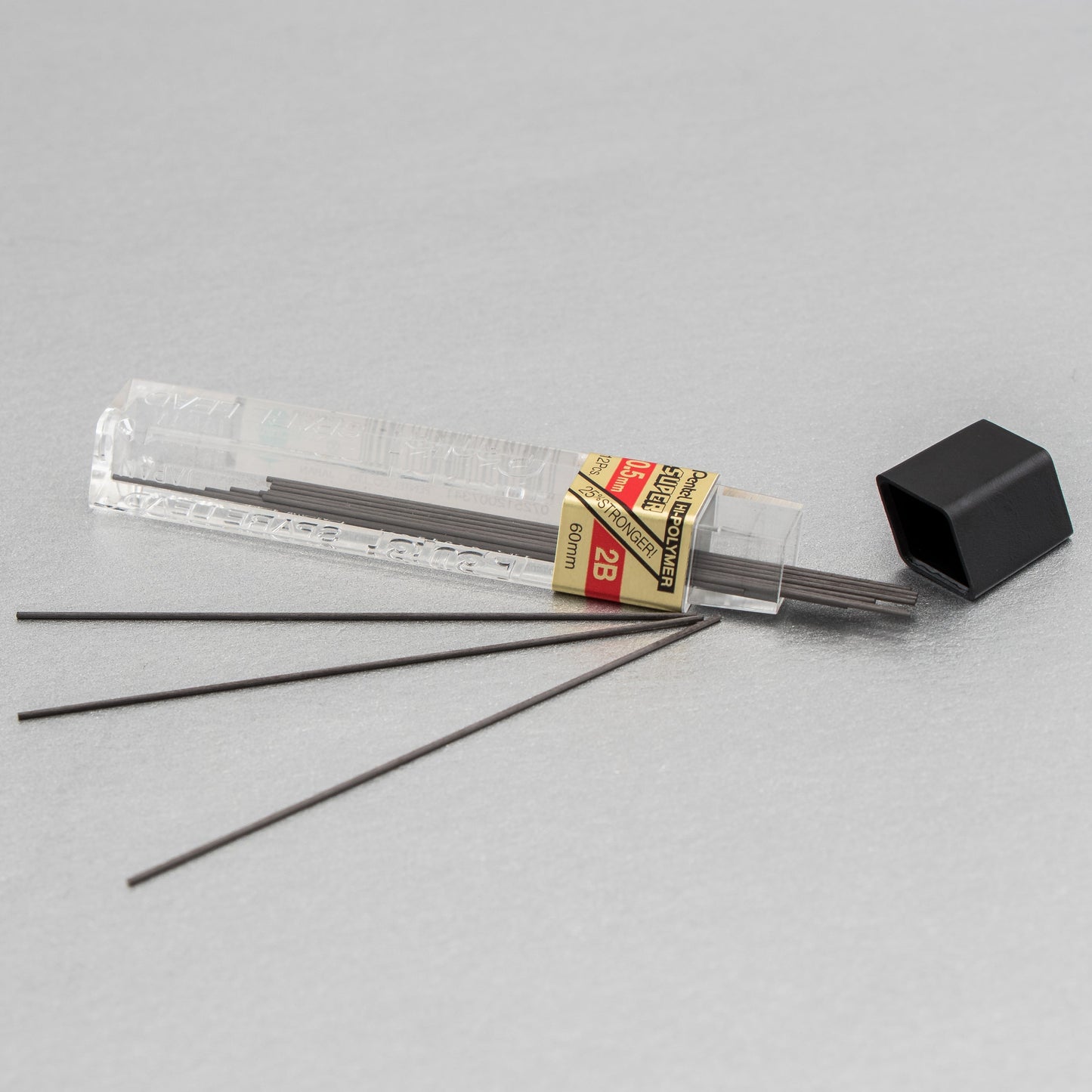 Super Hi-Polymer Lead Refill (0.5mm) Fine, 2B, 12 pcs/Tube (C505-2B)