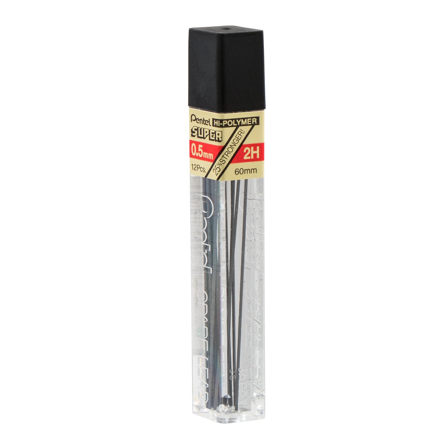 Super Hi-Polymer Lead Refill (0.5mm) Fine, 2H, 12 pcs/Tube (C505-2H)