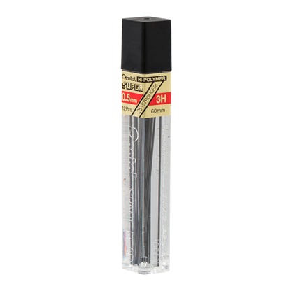 Super Hi-Polymer Lead Refill (0.5mm) Fine, 3H, 12 pcs/Tube (C505-3H)
