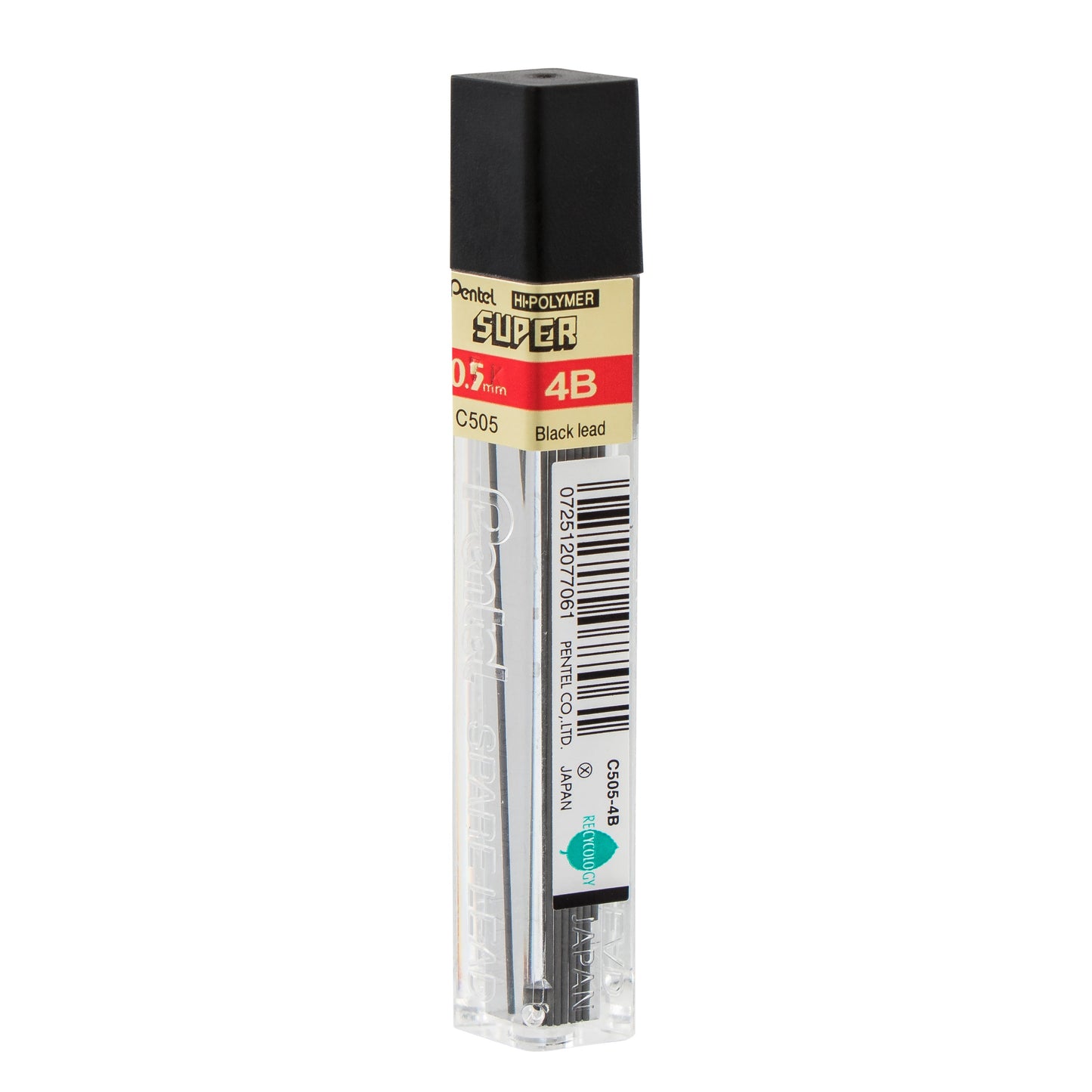 Super Hi-Polymer Lead Refill (0.5mm) Fine, 4B, 12 pcs/Tube (C505-4B)
