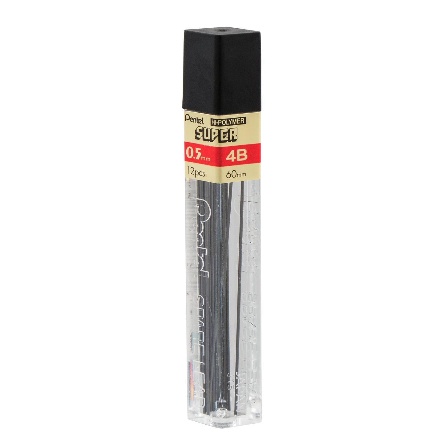 Super Hi-Polymer Lead Refill (0.5mm) Fine, 4B, 12 pcs/Tube (C505-4B)