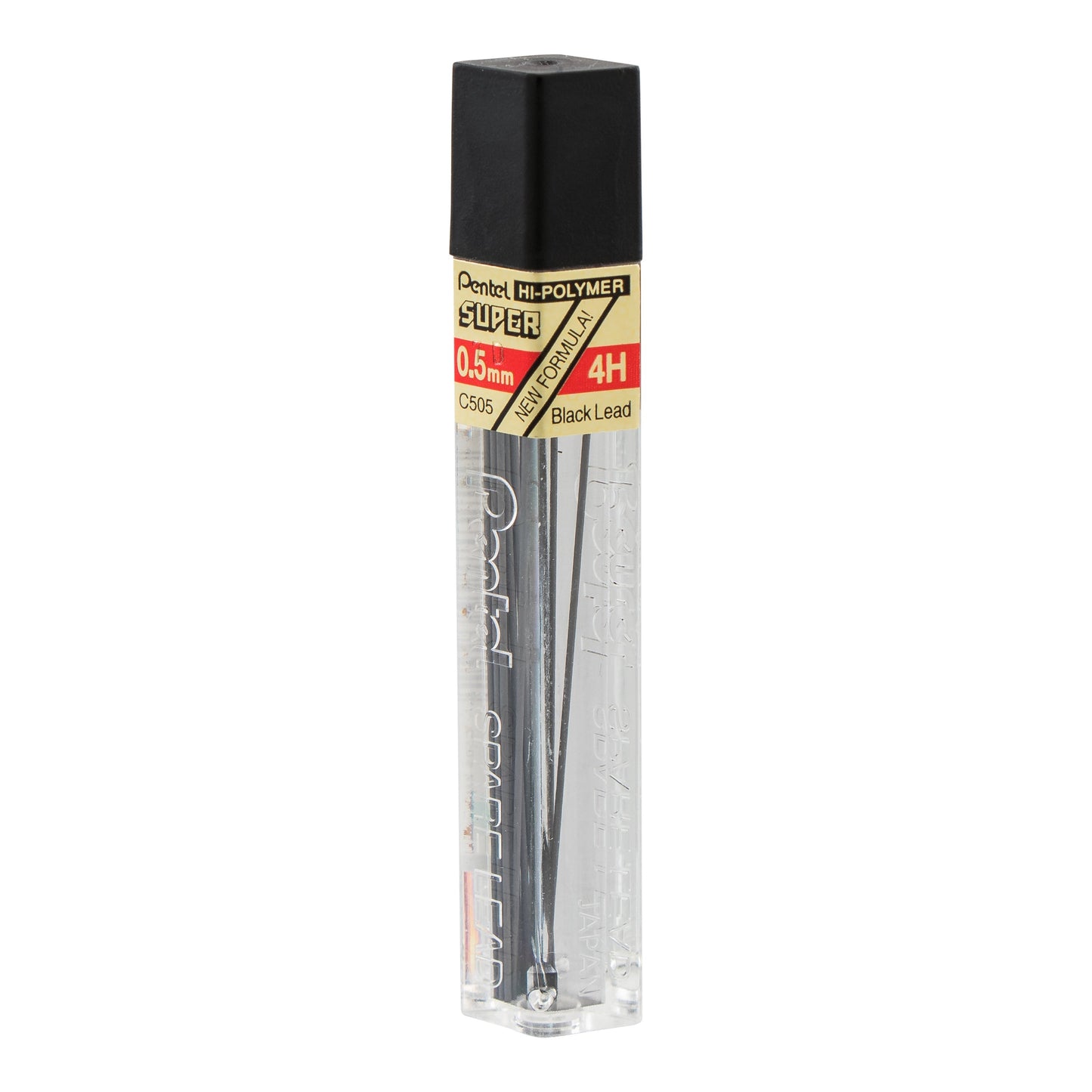 Super Hi-Polymer Lead Refill (0.5mm) Fine, 4H, 12 pcs/Tube (C505-4H)