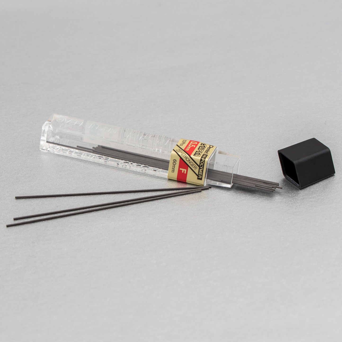 Super Hi-Polymer Lead Refill (0.5mm) Fine, F, 12 pcs/Tube (C505-F)