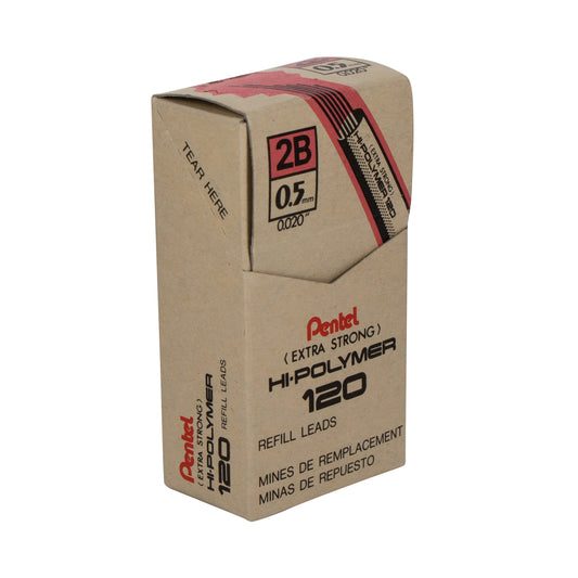 Refill Premium Hi-Polymer Lead (0.5mm) Fine, 2B, 12 pcs/Tube (C525-2B)