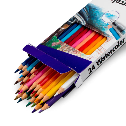 Pentel Arts Watercolor Pencil Set - Assorted Colors, 24-Pack (CB9-24)