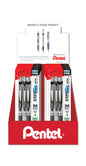 EnerGel RTX Liquid Gel Pen, (0.7mm) Med. Line, Metal Tip, Black Ink,
2-Pks, Blister Pack Counter Display - 18 Pieces (CDBL77BP2A)