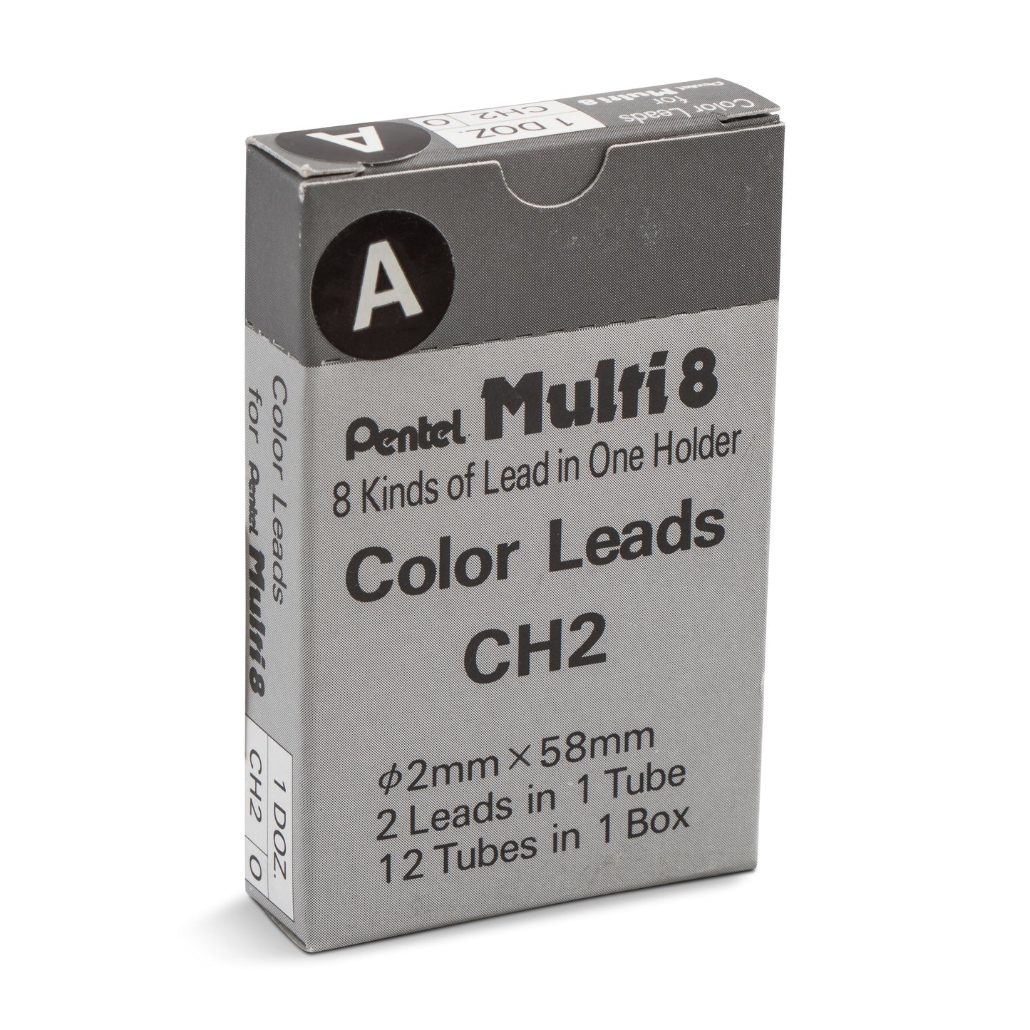 Pentel Arts 8 Colour Pencil Lead Refill (2.0mm),  Black, 2 pcs/Tube (CH2-A)