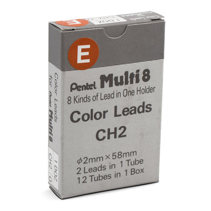 Pentel Arts 8 Colour Pencil Lead Refill (2.0mm), Brown, 2 pcs/Tube (CH2-E)