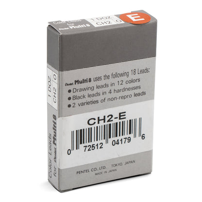 Pentel Arts 8 Colour Pencil Lead Refill (2.0mm), Brown, 2 pcs/Tube (CH2-E)