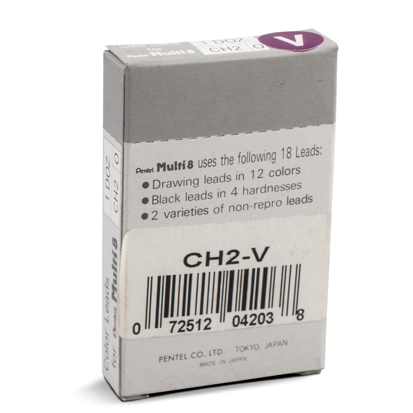 Pentel Arts 8 Colour Pencil Lead Refill (2.0mm), Violet, 2 pcs/Tube (CH2-V)