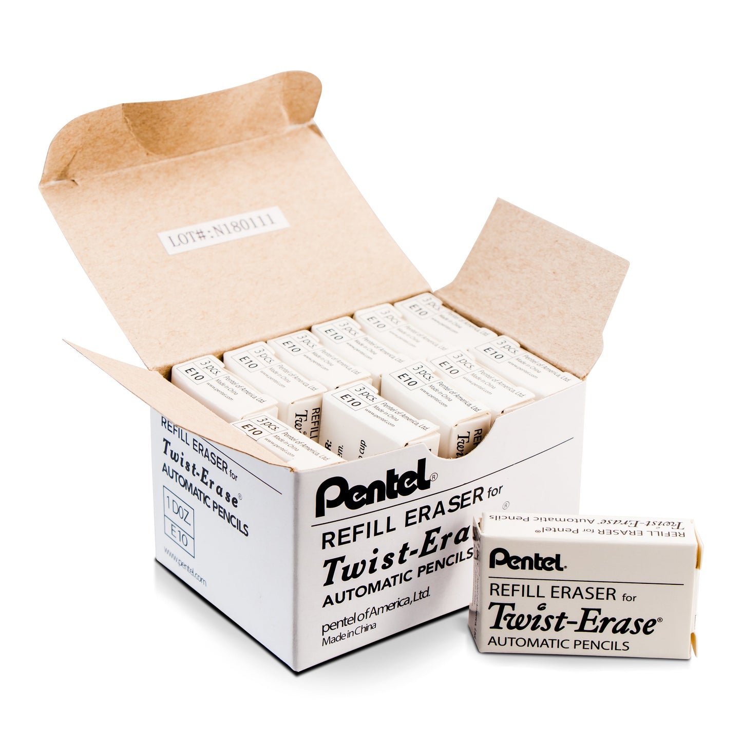 Refill Eraser For Pentel Twist-Erase Series Pencils 3 pcs/Box (E10)