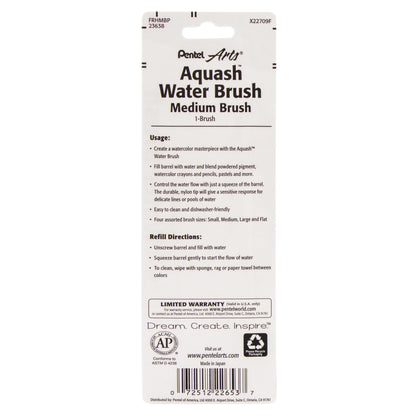 Pentel Arts Aquash Water Brush Fine Point Medium 1-Pk (FRHMBP)