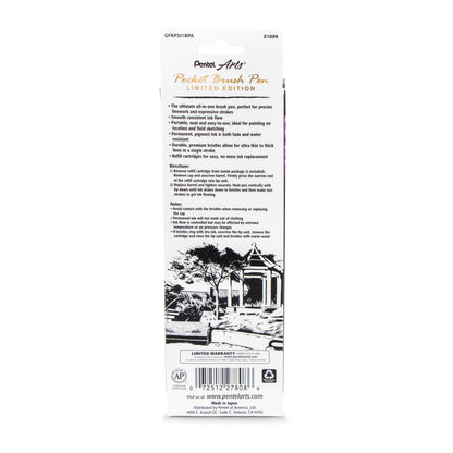 Pentel Arts Limited Edition Pocket Brush, Wisteria Wrap (GFKP3J1BPA)
