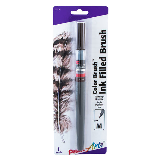 Pentel Arts Color Brush with Pigment Ink, Sepia Ink, 1-pk (GFPBP141)