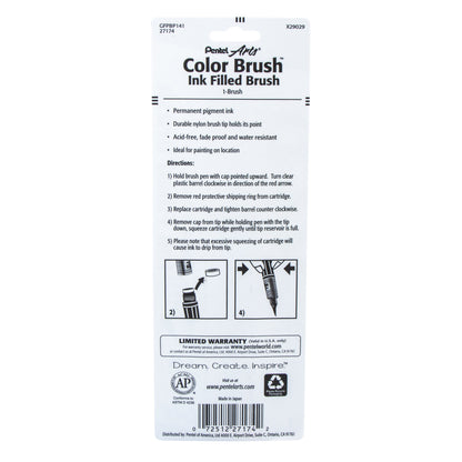 Pentel Arts Color Brush with Pigment Ink, Sepia Ink, 1-pk (GFPBP141)