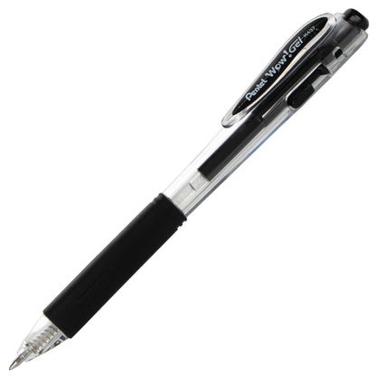 Wow! Gel Retractable Gel Pen, (0.7mm) Medium Line, Black Ink (K437-A)