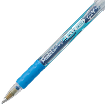 Sunburst Metallic Gel Pen, Medium Line, Permanent Blue Ink (K908-MC)