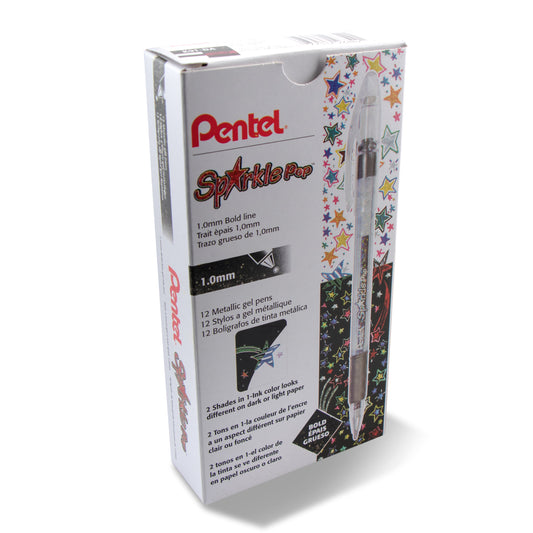 Sparkle Pop Metallic Gel Pen, (1.0mm) Bold Line, Black-Red Ink (K91-DA)