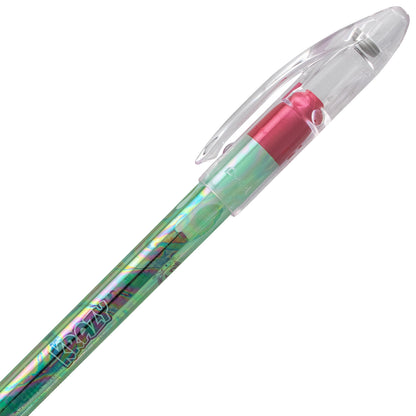 Krazy Pop Iridescent Gel Pen, (1.0mm) Bold line, Green & Metallic Red Ink (K91-DBD)