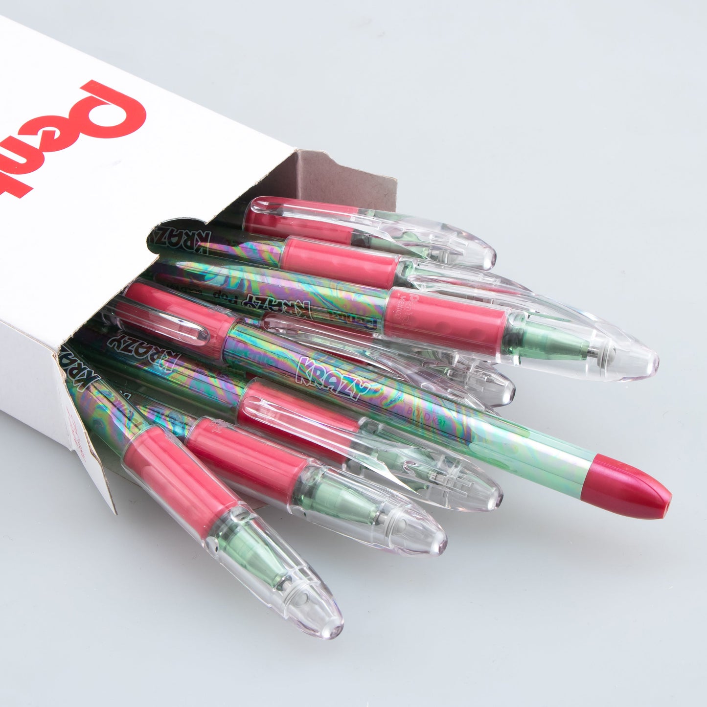 Krazy Pop Iridescent Gel Pen, (1.0mm) Bold line, Green & Metallic Red Ink (K91-DBD)