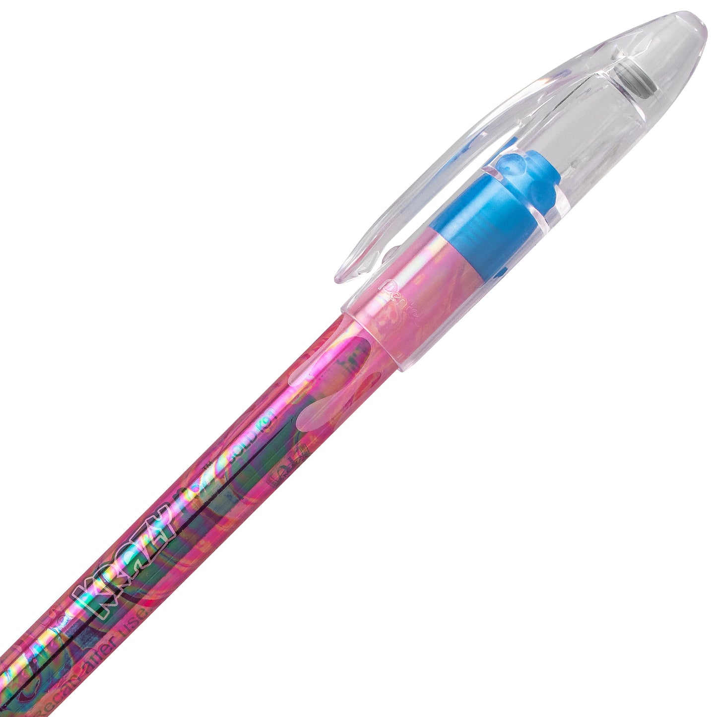 Krazy Pop Iridescent Gel Pen, (1.0mm) Bold line, Pink & Metallic Blue Ink (K91-DCP)