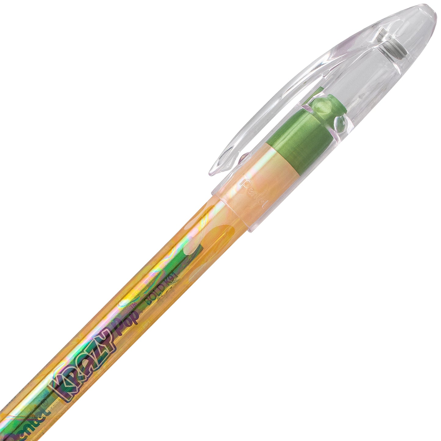Krazy Pop Iridescent Gel Pen, (1.0mm) Bold line, Yellow & Metallic Green Ink (K91-DDG)