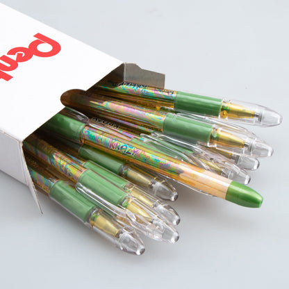 Krazy Pop Iridescent Gel Pen, (1.0mm) Bold line, Yellow & Metallic Green Ink (K91-DDG)