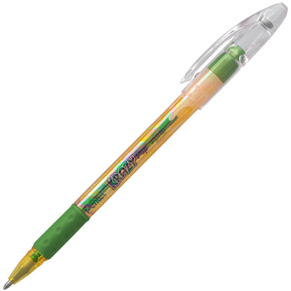 Krazy Pop Iridescent Gel Pen, (1.0mm) Bold line, Yellow & Metallic Green Ink (K91-DDG)