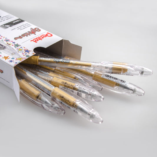 Sparkle Pop Metallic Gel Pen, (1.0mm) Bold Line, Gold-Gold (K91-DX)