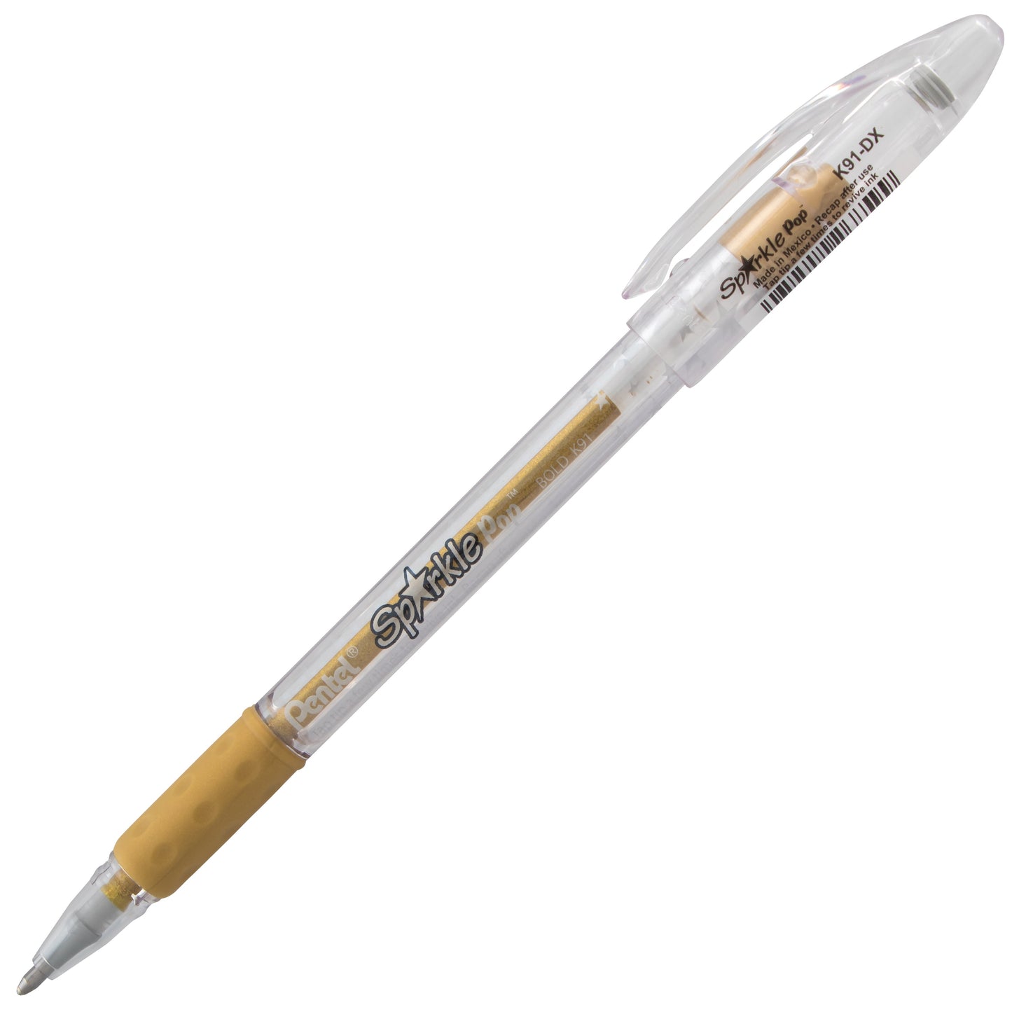 Sparkle Pop Metallic Gel Pen, (1.0mm) Bold Line, Gold-Gold (K91-DX)