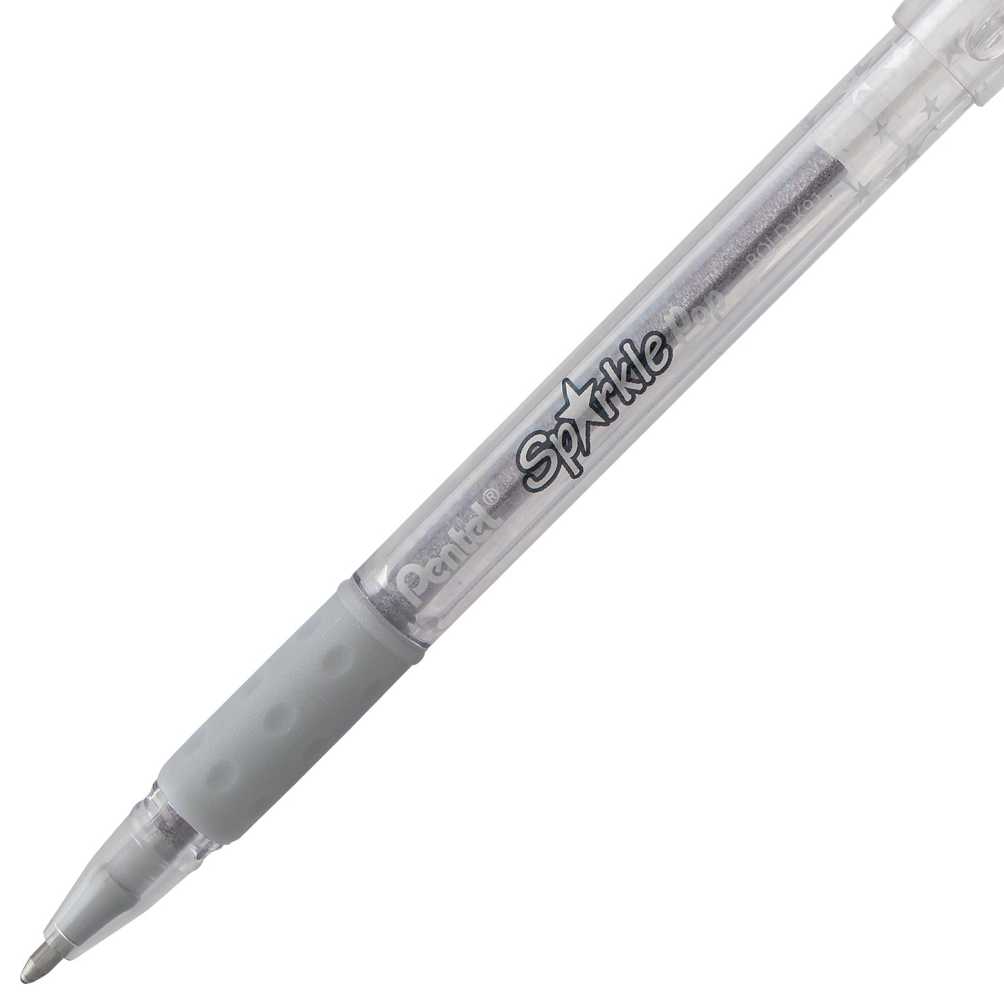 Sparkle Pop Metallic Gel Pen, (1.0mm) Bold Line, Silver-Silver (K91-DZ)
