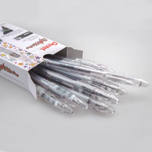Sparkle Pop Metallic Gel Pen, (1.0mm) Bold Line, Silver-Silver (K91-DZ)