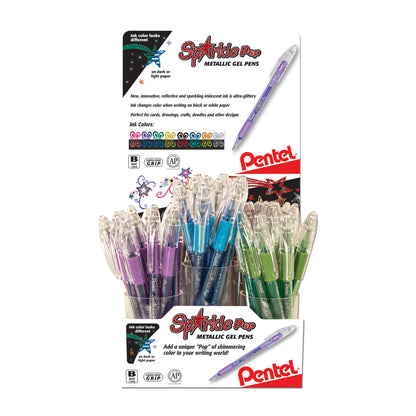 Sparkle Pop Metallic Gel Pen, (1.0mm) Bold Line, Assorted Colors, Open Stock Display - 84 Pieces (K91M-84)